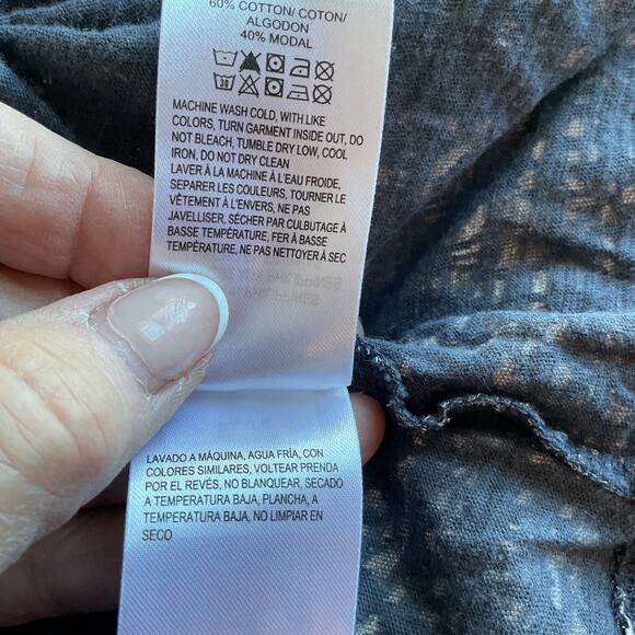 Lucky Brand Blue White Geometric Long Sleeve Soft Top XL - Picture 4 of 5